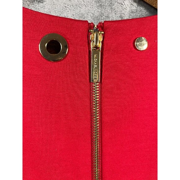 Michael Kors Dress Women's Size 10 Red Golden Circles Preppy Long Sleeve - Picture 5 of 10